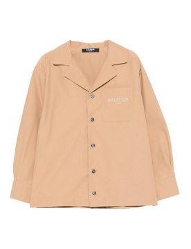 Balmain Camicia Con Tasca Ricamata
