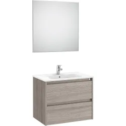 Conjunto de baño con mueble con 2 cajones y espejo con luz LED Tenet