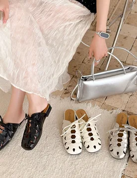 Women Hollow Out Mules Slippers Slip On Flat Sole Closed Toe Breathable Non Slip Summer Casual Outdoor Ladies Daily Sandals - Aliexpress - FashionsVida