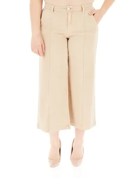 Pantalone wide leg BEIGE 50 - ELENA MIRO' - FashionsVida