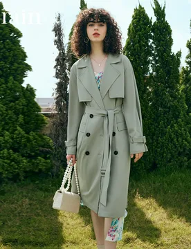 OLrain Long Trench Coat for Woman 2026 Autumn Double-breasted Belted Elegant Coat Korean Fashion Ladies Outerwear O23QF83305 - Aliexpress - FashionsVida