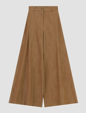 Pantalone a gamba larga donna cognac