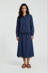 SHIRT WITH CHEST POCKET LACE AT HEM female