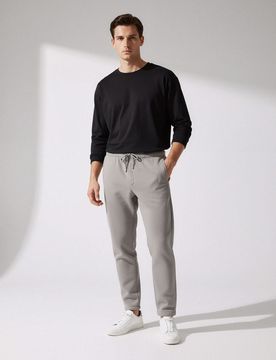 Pantaloni straight fit - grigio chiaro