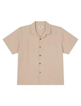 Curtis woven camicia boxy fit maniche corte in cotone - natural - OBEY - FashionsVida