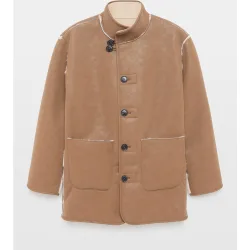 Chaqueta reversible de mujer con borrego