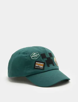 Kids Pure Cotton Minecraft™ Cap (3-13 Yrs) Green male - M&S - FashionsVida