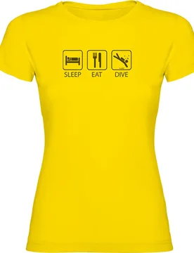 Maglietta A Maniche Corte Da Donna Sleep Eat And Dive - Kruskis - FashionsVida