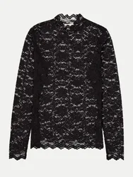 Garcia Spitzenbluse Schwarz M