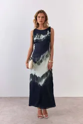 Women's Knot Shoulder Ombre Print Maxi Slip Dress Size: 10 - Multicolor - Size: 10