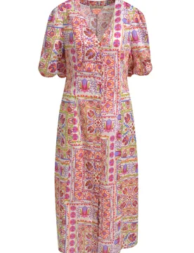 FITTED V-NECK PLACKET DRESS female - XS - FashionsVida