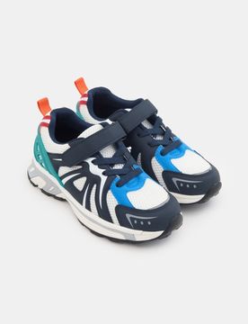 Sneakers sportive con rete e chiusura a strappo - multicolor