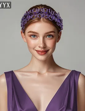 YouLaPan Exquisite Purple Bead Headband With Rhinestones Suitable Brides Weddings Ladies Banquets Dances Hair Accessories YXA29 - Aliexpress - FashionsVida