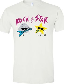T-Shirt - Rock Star - M bis 3XL - für Männer - Größe XXL - weiß - Männer - male