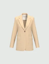 Giacca misto lino donna beige