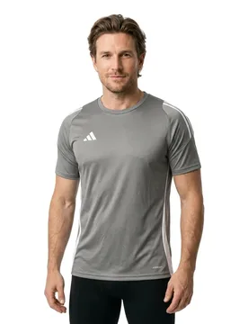 T-shirt à Manches Courtes Tiro24 Team Mid Grey / White XS - Adidas - FashionsVida