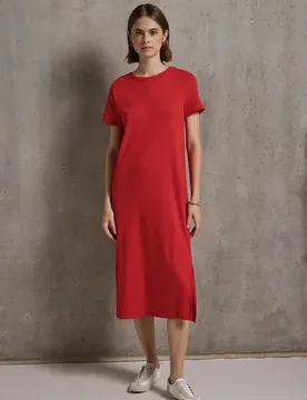 Street One Kleid mit Rippstruktur female Rot