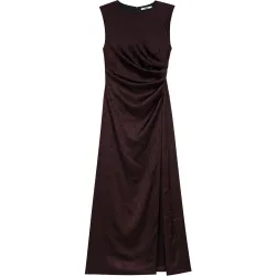 Vestido largo de satén drapeado