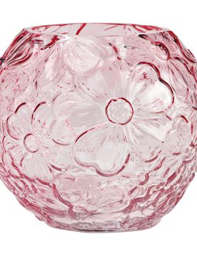 Vase mit Blumendekor rosa 13 cm Höhe