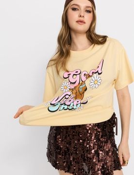 T-shirt in cotone con stampa Scooby Doo - giallo chiaro