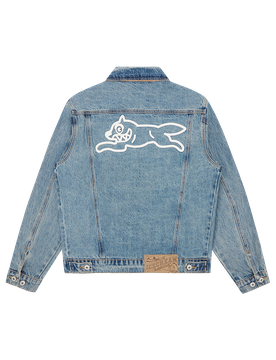 Check Lined Denim Trucker Jacket - Vintage Wash