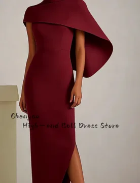 TIANTIAN Customized Sage Green Chic Party Wedding Prom Dress High Neck Cape Asymmetric Maxi Dress robes de soirée - Aliexpress - FashionsVida
