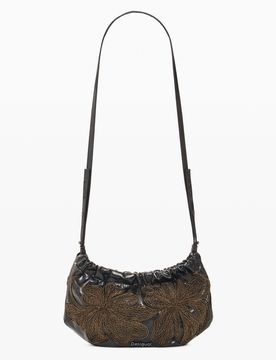 Petit sac brodé, , PolyurÉThane, Marron, U