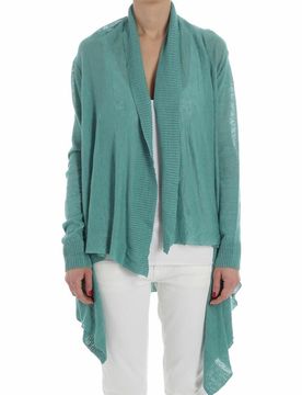 Fuzzi Cardigan in lino verde