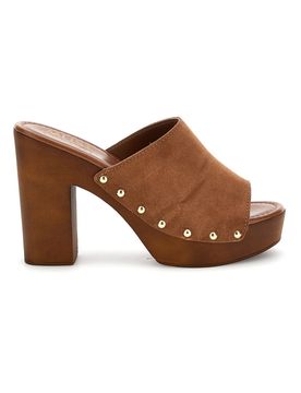 Sandalo marrone con tacco e borchie Must Have 11233 40