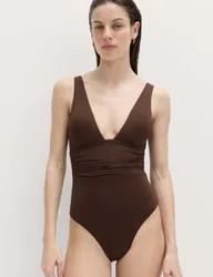 Tummy Control Deep Plunge Swimsuit Peat female
