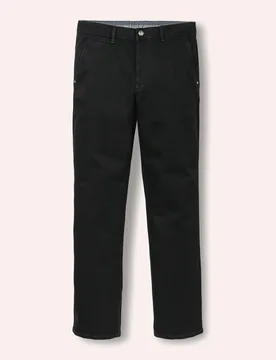 Husky-Jeans Chino, Regular Fit#normale Größen#untersetzte Größen, Farbe Schwarz, 52, innen warm angeraut bequem und formstabil Herren - Walbusch - FashionsVida