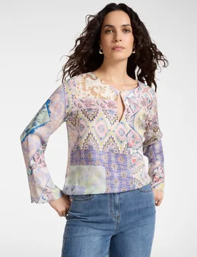 Blusa de mujer con estampado bandana - Elena Miró - FashionsVida