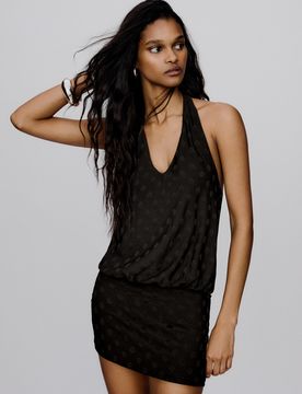 Bershka Robe Mini Pois Femme S Noir