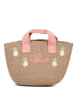 Chloe' Borsa tote con logo ricamato