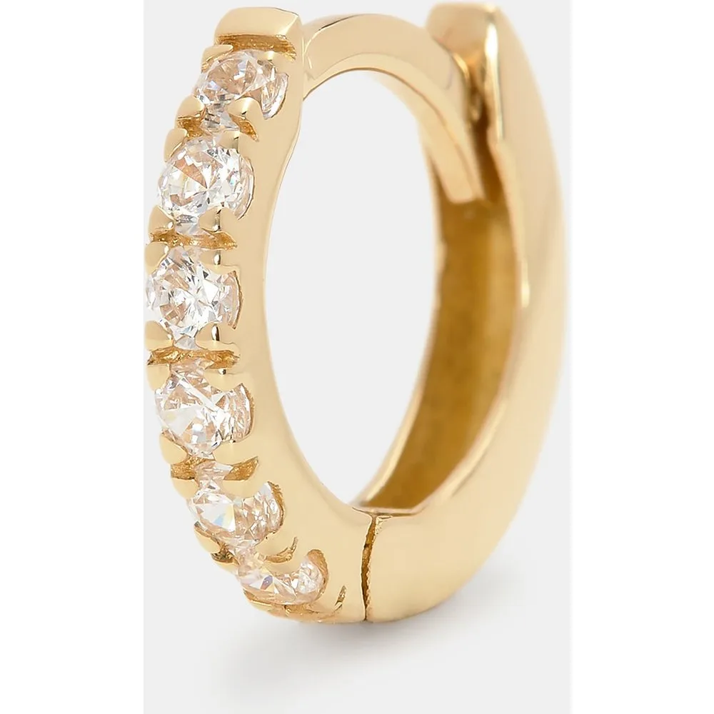 Pendiente de aro individual Mini de oro y diamantes - El Corte Inglés - FashionsVida