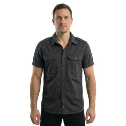 Camicia A Maniche Corte Vintage Black M