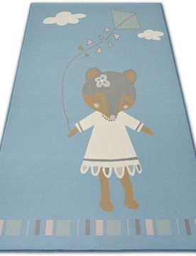 Teppiche Teppich Für Kinder Loko Maus Blau Antirutsch 120x170 Cm 120x170 Cm