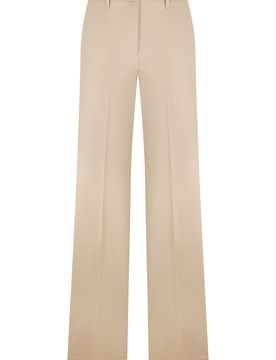 Linen-Cotton Straight-Leg Pants