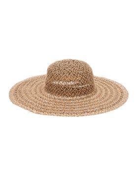 Cappello Beige Intrecciato a Tesa Larga SUI 261002/A
