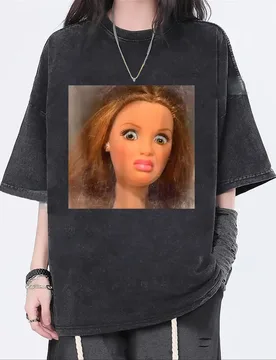Funny Disgusting Doll Face Meme Vintage Washed T-shirt Men Women Casual Humor T Shirts Oversized Short Sleeve Streetwear Unisex - Aliexpress - FashionsVida