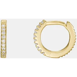 Pendientes de aro de mujer ellis pavé glitz de plata de ley