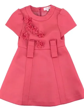 Bears Pink Floral Applique A-Line Dress - Nicholas - FashionsVida