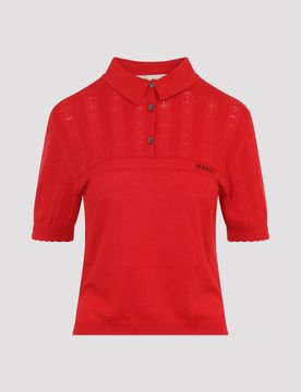 Marni Women's Wool Silk Polo Shirt