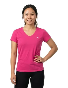 T-shirt à Manches Courtes Et Col En V Eyben Slim 2.0 Pink Peacock S