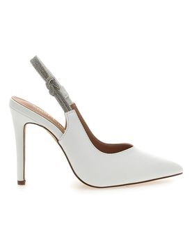Décolleté Slingback Bianche con Tacco Alto P528 39