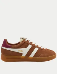 Cyclone Suede Lace Up Trainers Orange Mix female