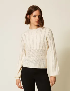 Twinset Pull ras-du-cou ajouré - TWINSET - FashionsVida