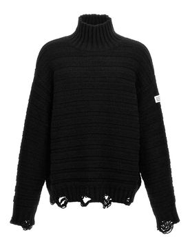 Maglione a coste distrutto