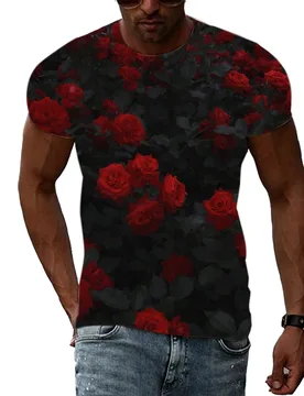 Summer Rose Flower graphic t shirts For Men and Women Fashion Casual Personality O-neck Print T-shirt 3D harajuku style Tee Top - Aliexpress - FashionsVida