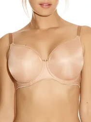 Womens Smoothing Moulded Balcony Bra - Beige Polyamide - Size 32dd